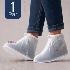UTILISIMO - Fundas Cubre Calzado Impermeables Aislante Lluvia Blanco Mujer 1 Par
