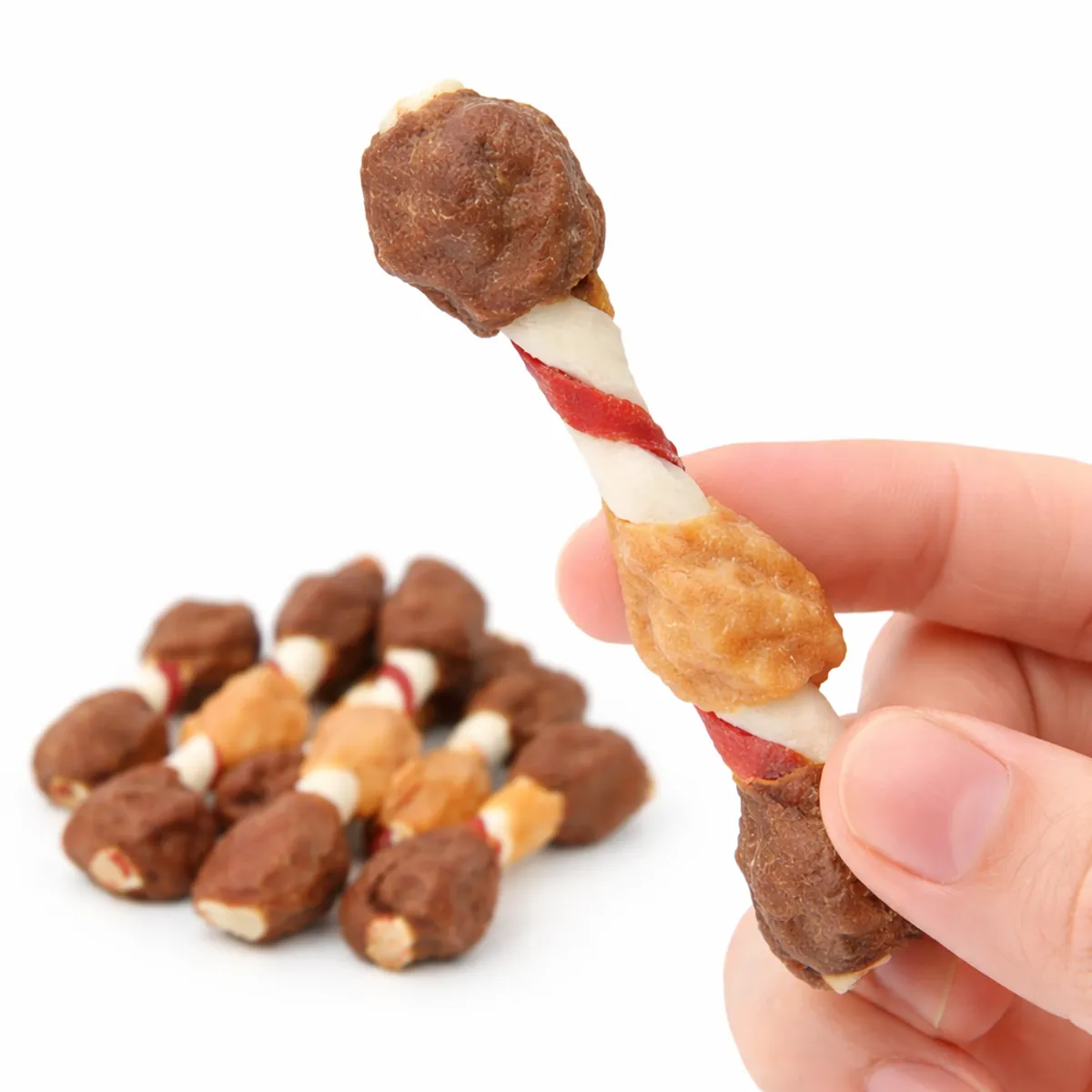 KROCAN - Snack Perro I Pack 3 Brochetas De Pato Pollo Vacuno 100gr I Krocan®