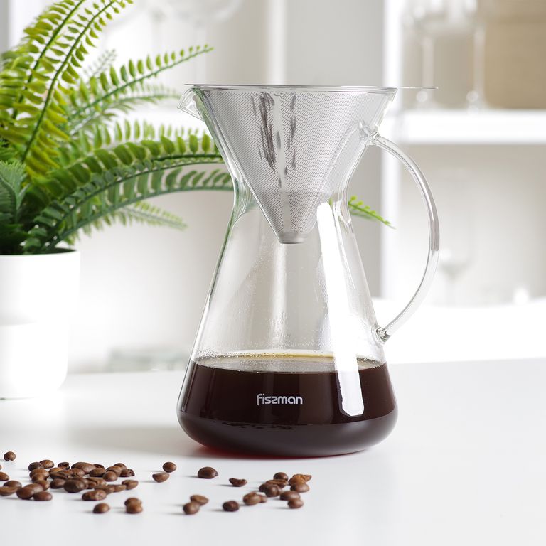 Cafetera Manual Pour Over 900ml Filtro De Acero -