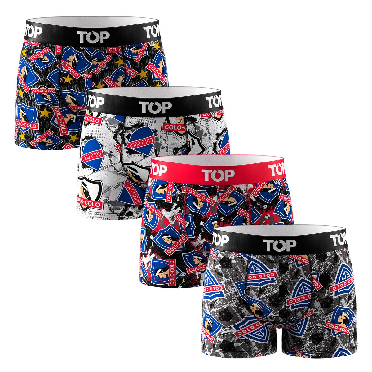TOP - Bóxer Niño Algodón Colo-Colo Pack 4 C6 Top