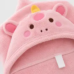MAMBOBABY - Toalla Bebé Microfibra Secado Rápido con Capucha Animal Rosado Playa Piscina Baño