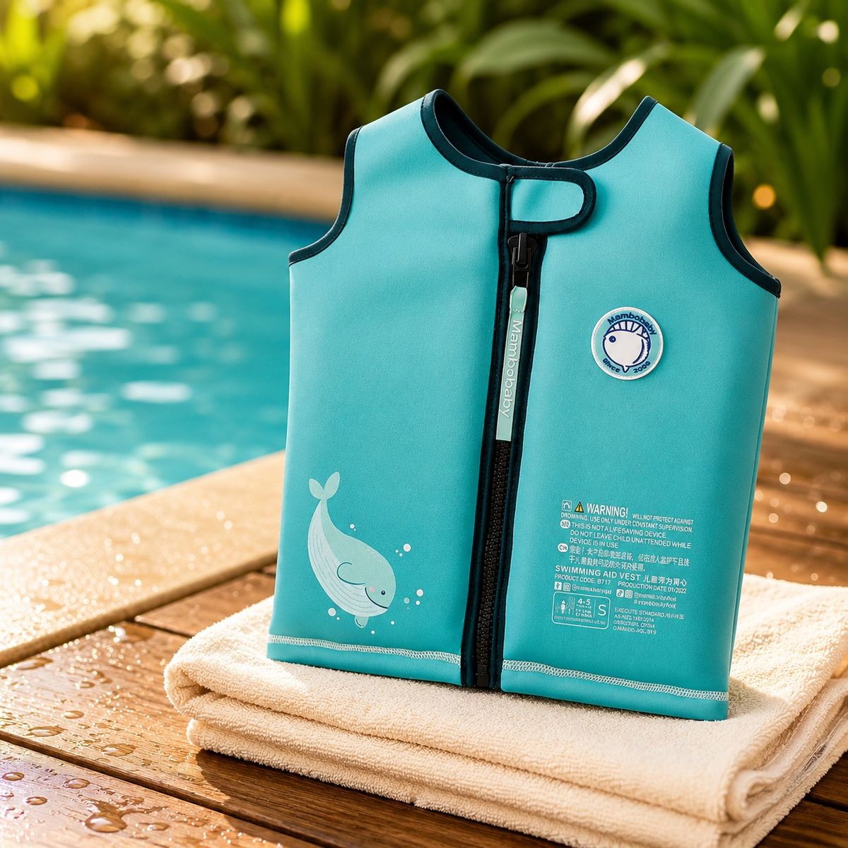 MAMBOBABY - Salvavidas de Natación Bebé Niño Mambobaby Verde Neopreno con Flotación Integrada Talla M