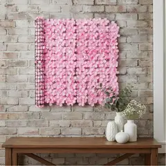 ARBUSTO REAL - Malla de Hojas Cerca Diseño Enredadera Decoración 3x1m - Rosa - Talla Única