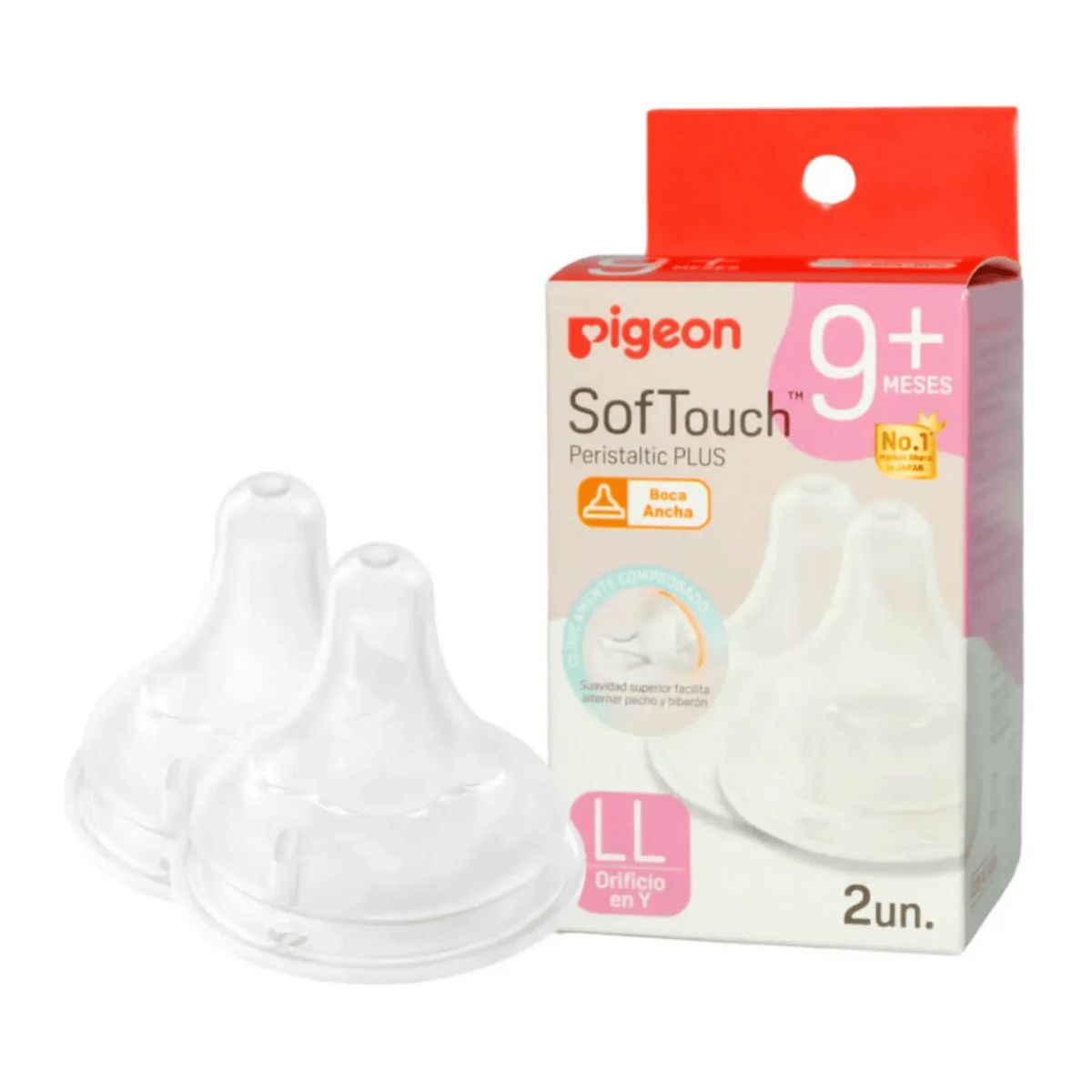 PIGEON - Tetina Repuesto Pigeon Softouch Anticolico 2 Uni Talla Ll 9+