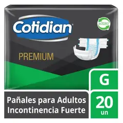 COTIDIAN - Pañales Adulto Premium Incontinencia Fuerte G 20 Uds