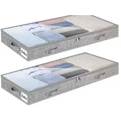 GENERICO - Pack 2 Organizadoras Plegable Bajo Cama Closet Ropa 100*50cm