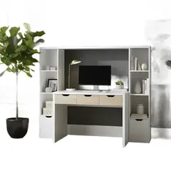 GENERICO - Mueble centro trabajo reine m+design 140x165x45 cm Blanco