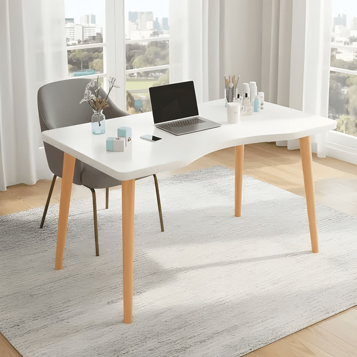 GENERICO - Escritorio oficina moderno 120cm chichome Blanco