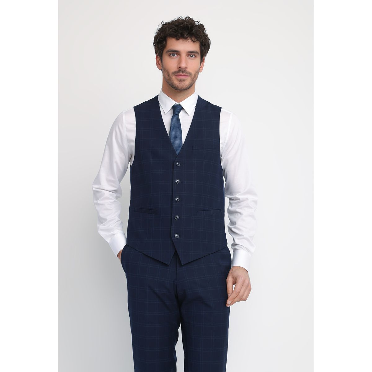 PERRY ELLIS - Gilet Formal Hombre Azul THE WASHABLE VEST S25-26