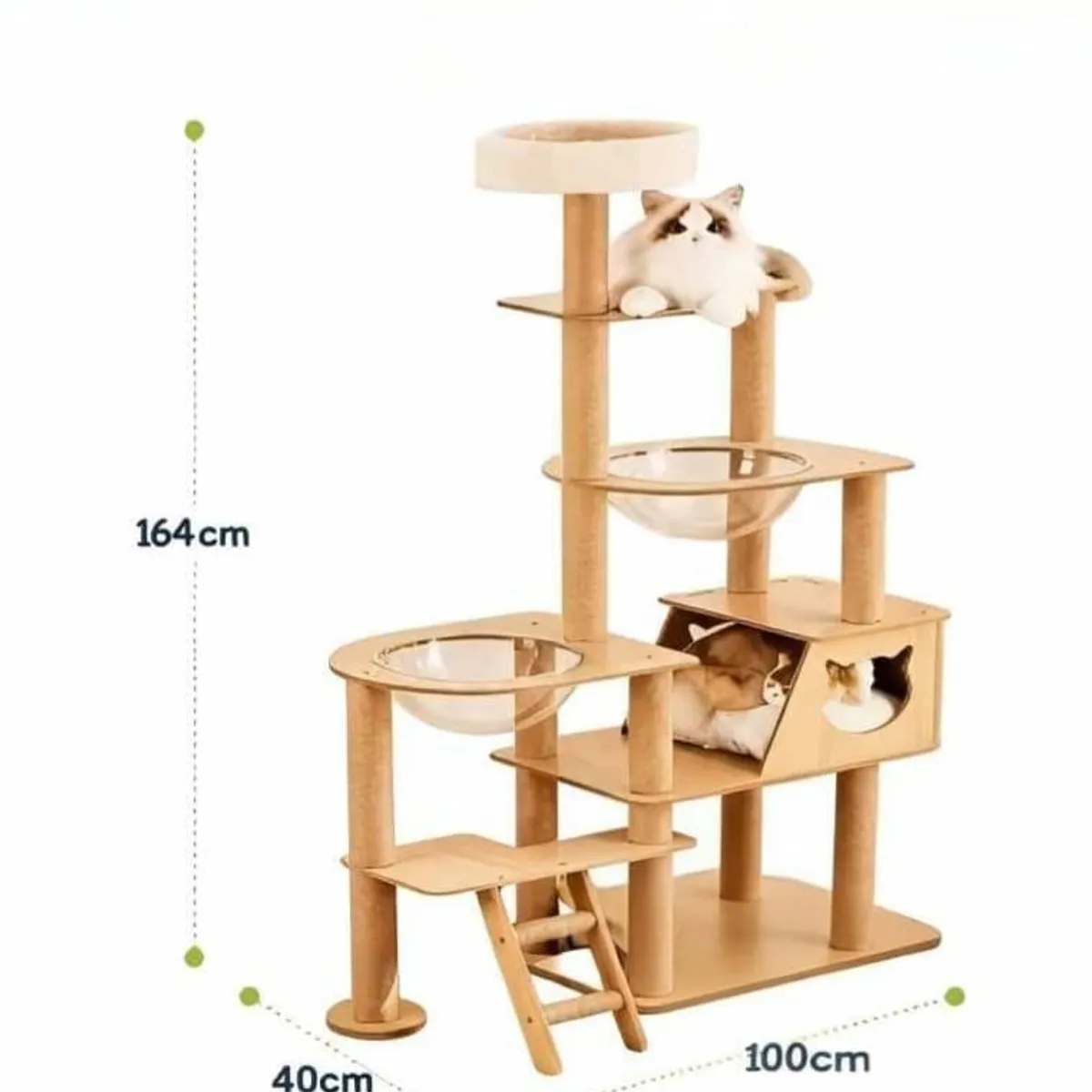 GENERICO - Rascador gimnasio Torre 5 niveles Grande, Casa Madera Gruesa Para Gato
