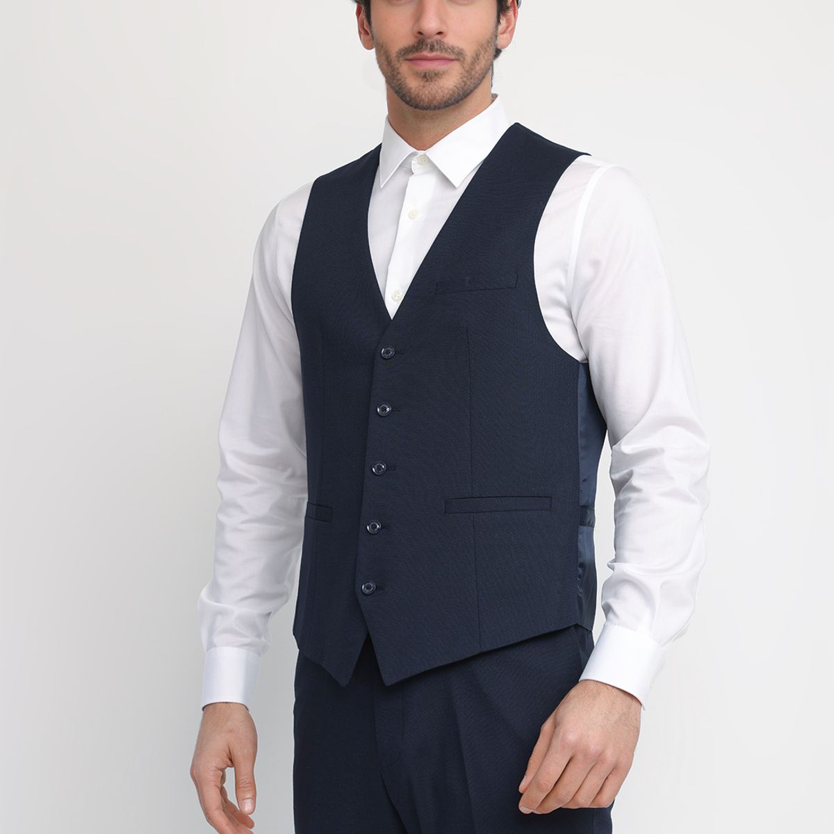 PERRY ELLIS - Gilet Formal Hombre Navy THE WASHABLE VEST S25-26
