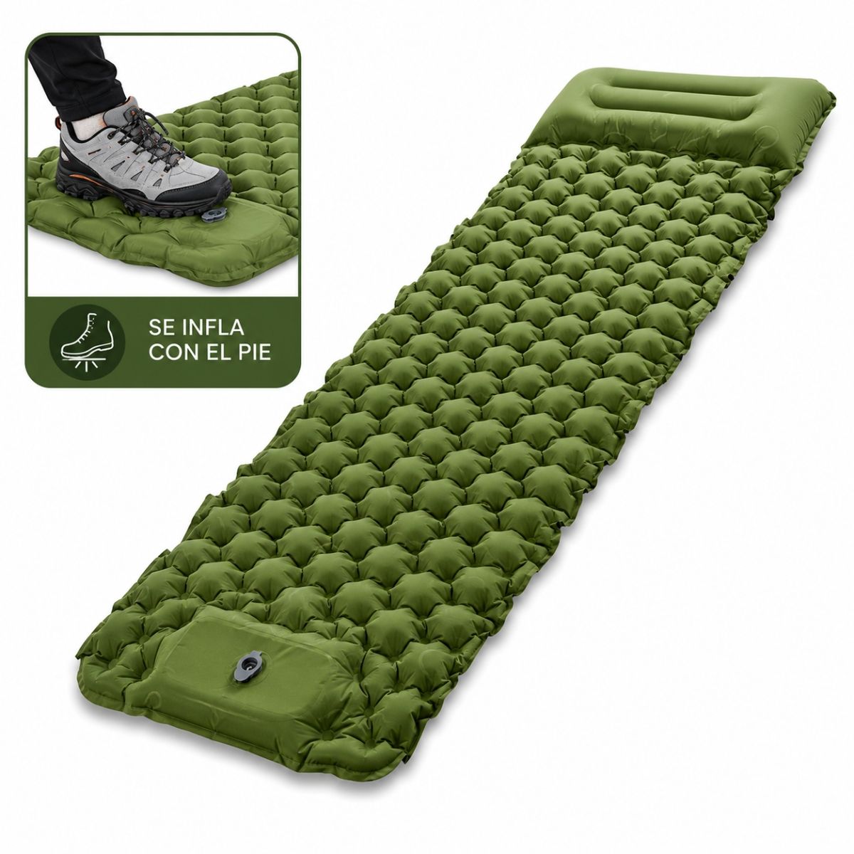 GENERICO - Colchoneta Camping Ultraligera TPU Impermeable Con Inflador