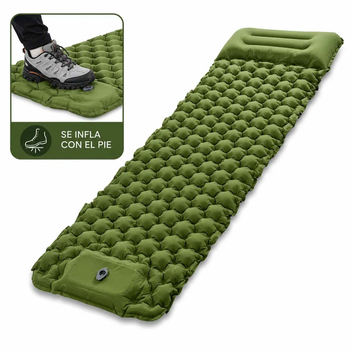 GENERICO - Colchoneta Camping Ultraligera TPU Impermeable Con Inflador