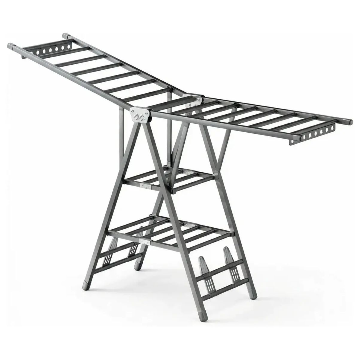 IDEEHOUSE - Tendedero Plegable Acero Inoxidable 170cm Gris Oscuro