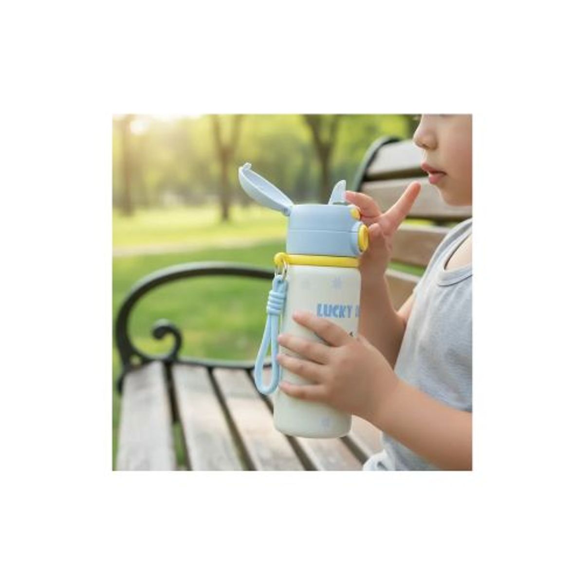 GENERICO - Botella Térmica Infantil Acero Inoxidable Con Bombilla Kawaii