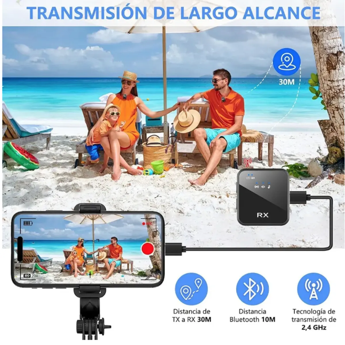 Pack de 2 Micrófonos Inalámbricos Condensador para Celular y PC, marca IRM - Foto 2