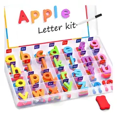 GENERICO - Kit letras coloridas magnéticas, 104pcs pizarra doble cara