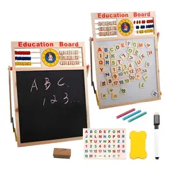 GENERICO - Pizarra magnética doble para niños educativa plumon y tiza