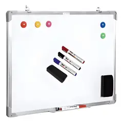 GENERICO - Pizarra acrílica blanca 90x60 +3 plumon borrador +10 imanes