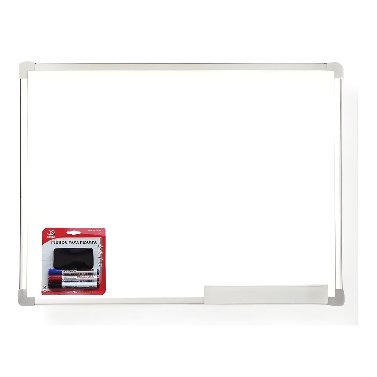 GENERICO - Pizarra acrílica blanca 80x120 + set 3 plumones y borrador