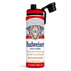 SM - Botella Budweiser Aluminio 800ml Libre BPA Para Bebidas Frías