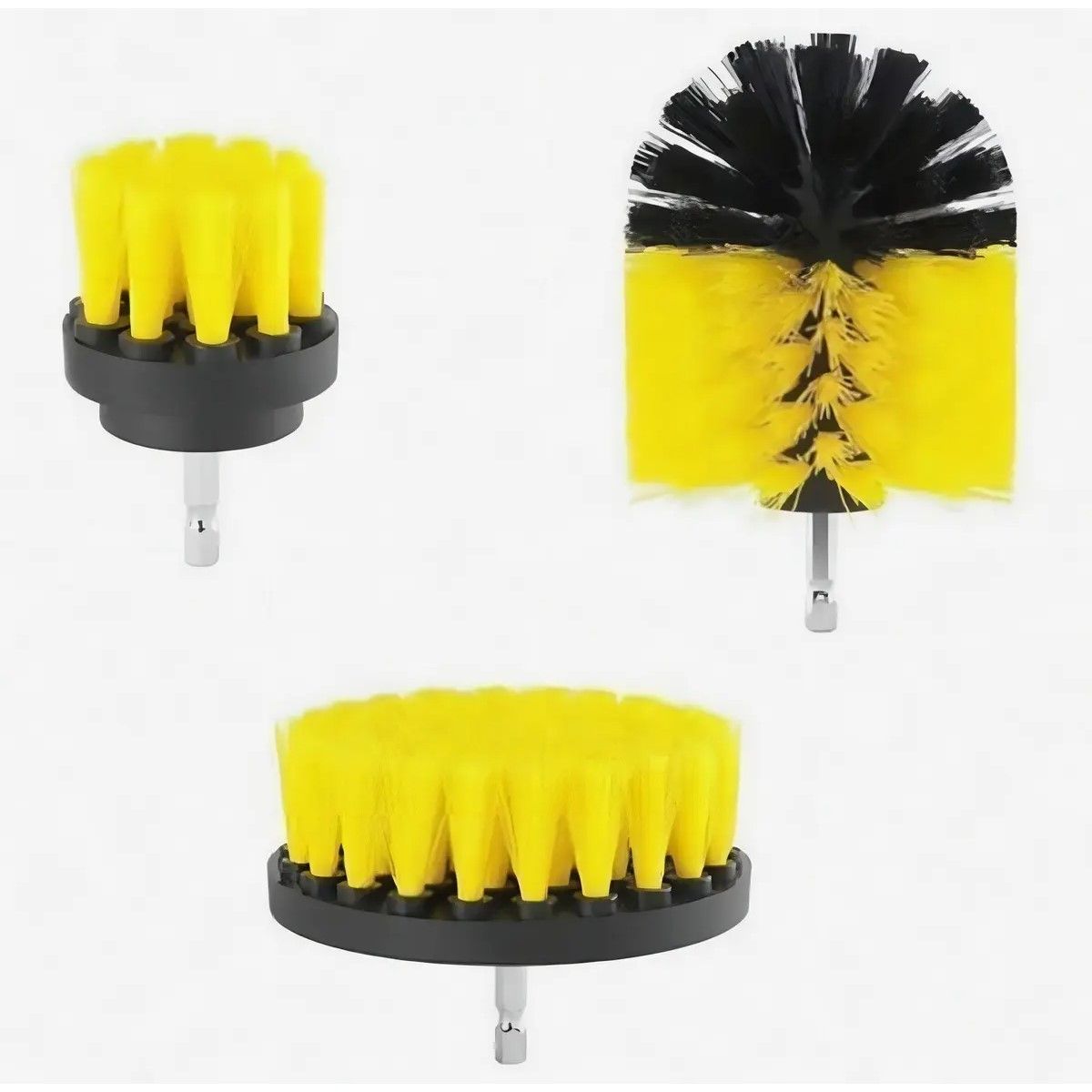 GENERICO - Kit De 3 Cepillos Para Taladro Limpieza Tapiz 2 3.5 Y 4 Pulg BELUG