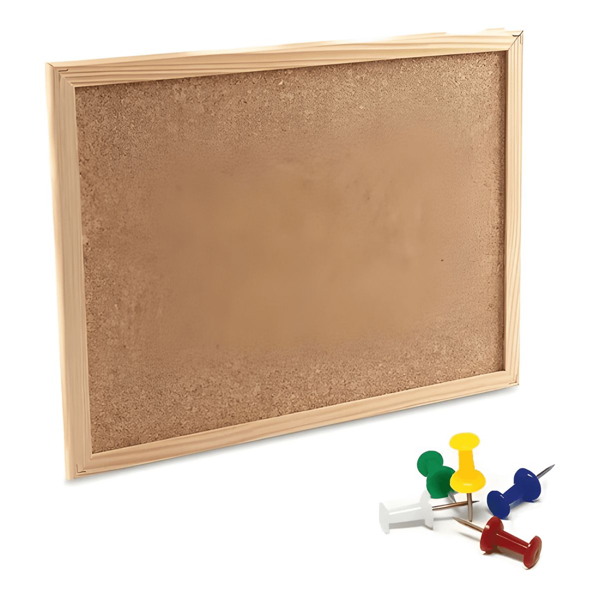 GENERICO - Pizarra corcho 60 x 90 borde madera resistente + fijadores
