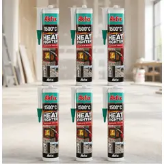 AKFIX - Silicona Alta Temperatura Negro 310 Ml. 1500 C° 6 Unidades