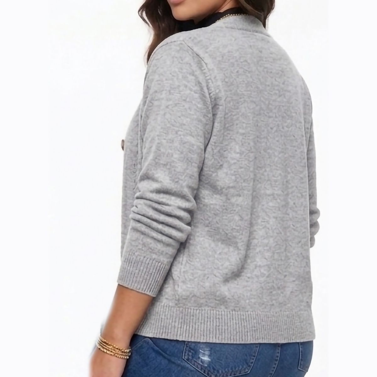 HIPSY SWIMWEAR - Cardigan Sweater Con Botones Bolsillos Chaleco Tejido Mujer
