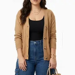 HIPSY SWIMWEAR - Cardigan Sweater Con Botones Bolsillos Chaleco Tejido Mujer