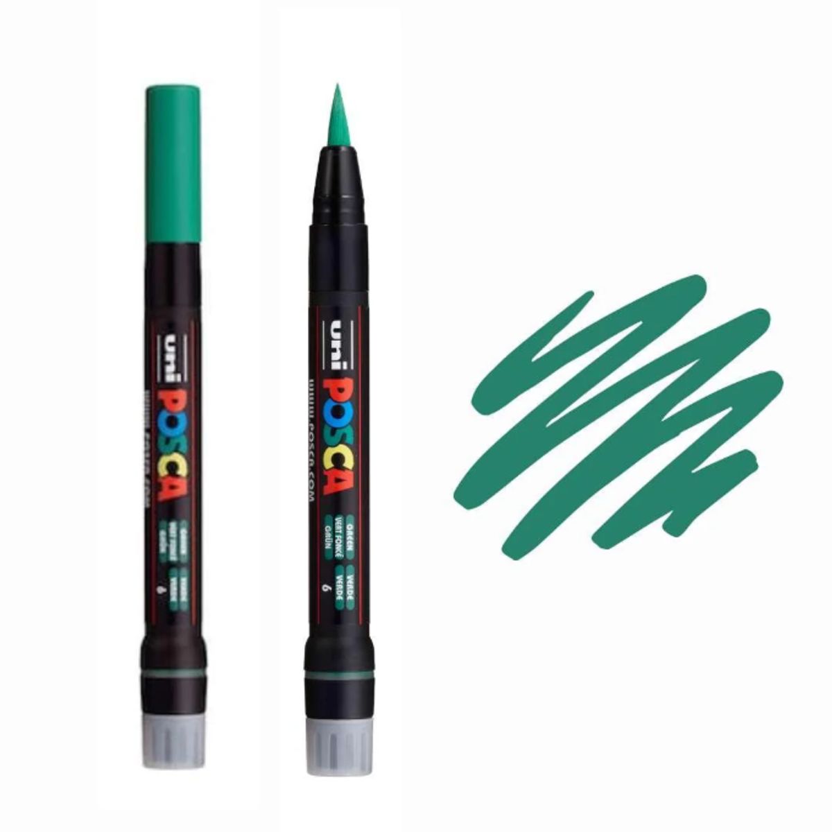 UNI POSCA - Marcador Acrilico Pincel Verde  PCF-350 POSCA
