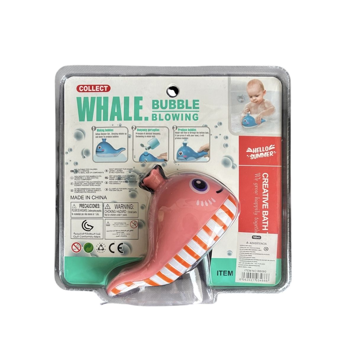 GENERICO - Juguete de Baño Burbujas Ballena Rosada