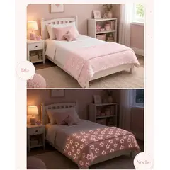 DECORACION CREATIVA - Manta Luminosa Bebe - Infantil Estrella Rosada