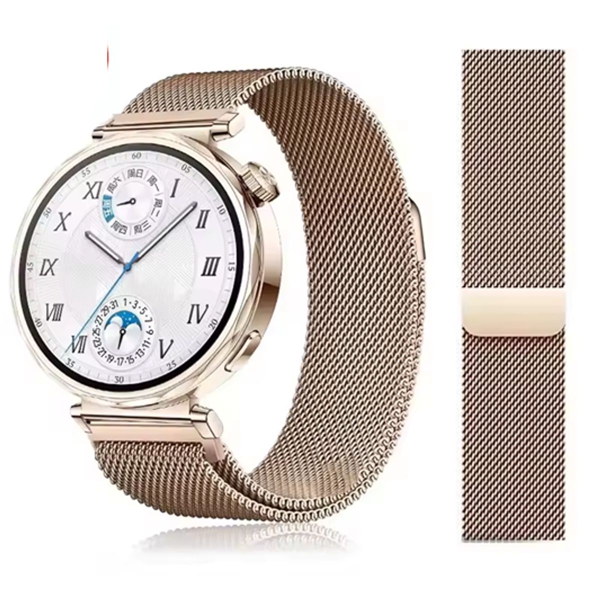 GENERICO - Correa Metalica Cierre Magnetico Para Huawei Watch Gt6 41mm Rosa Gold