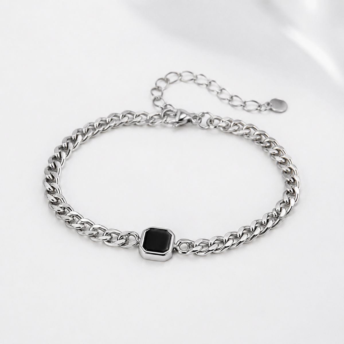 GENERICO - Pulsera de hombre  Cubana Acero inoxidable 316L Plateada