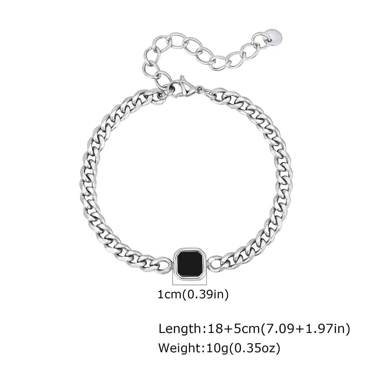GENERICO - Pulsera de hombre  Cubana Acero inoxidable 316L Plateada