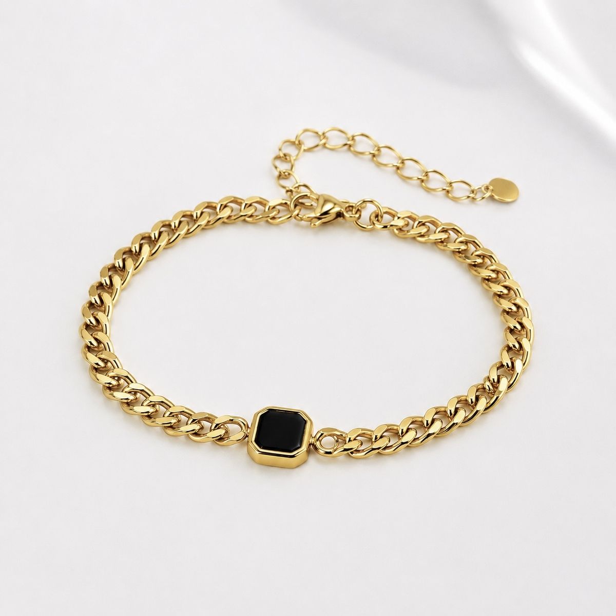 GENERICO - Pulsera de hombre  Cubana Acero inoxidable 316L Dorada