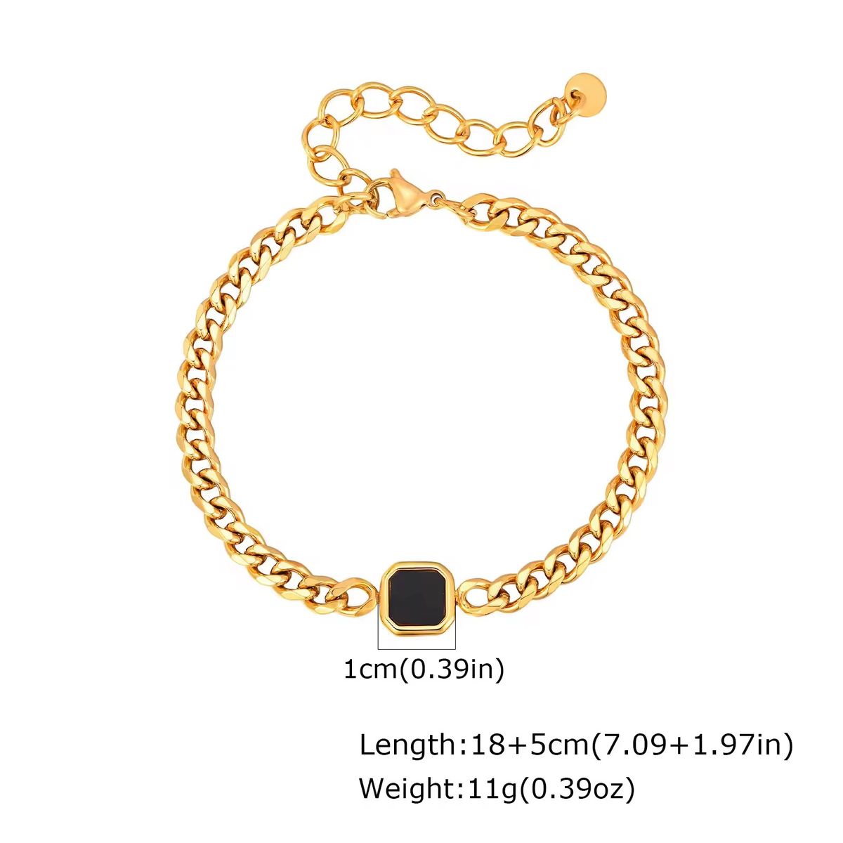 GENERICO - Pulsera de hombre  Cubana Acero inoxidable 316L Dorada