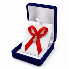 TODOJOYAS - Medalla Plata 925 Virgen Milagrosa Bebe Cinta Roja