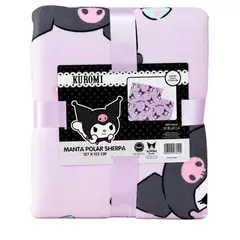 MASHINI - Manta Polar Sherpa Diseño Kuromi 127x152cms Suave - PS