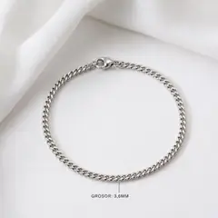 GENERICO - Pulsera de hombre Cubana Acero inoxidable 316L 3,6mm