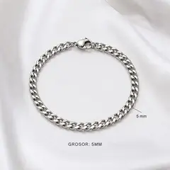 GENERICO - Pulsera de hombre Cubana Acero inoxidable 316L 5mm