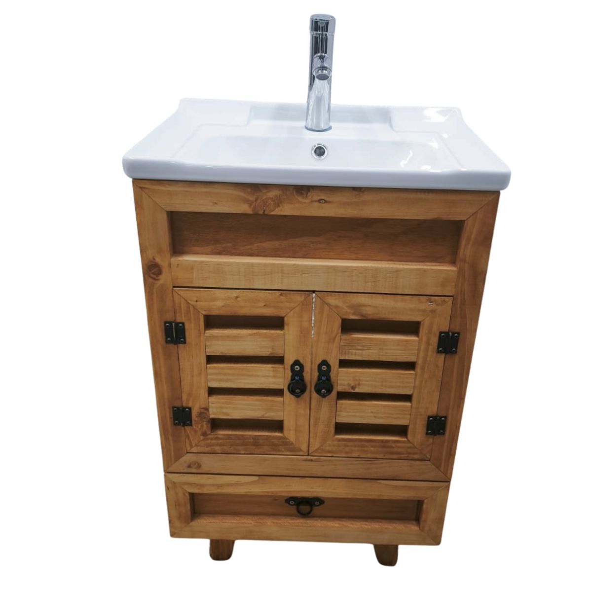 Mueble Vanitorio Rustico 50x40 Cm Con Patas Loza N + Llave, marca MODERN SPACE - Foto 2
