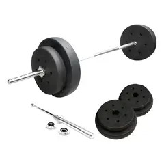 GENERICO - Par Discos 5 Kg - 10 Kg En Total. Pvc Color Negro Ejercicio