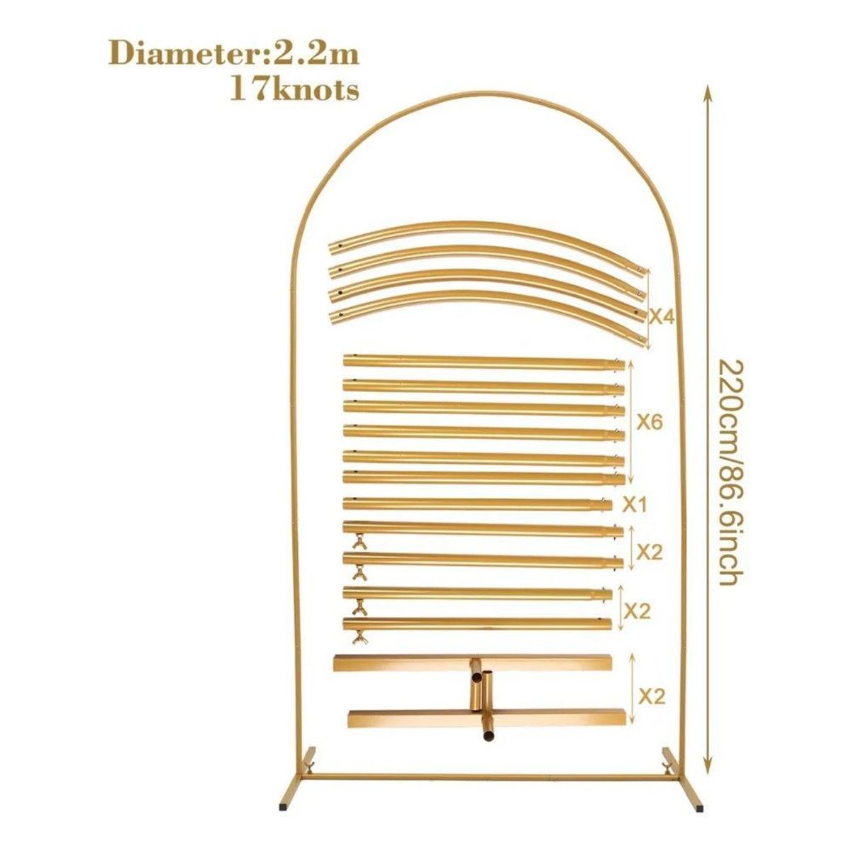 GENERICO - Base Estructura Globo Arco Decoraciones Aro 22×12 Metros
