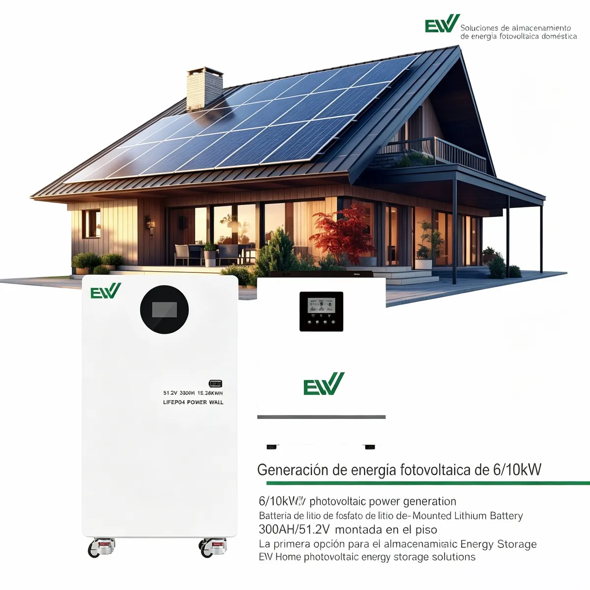 EWTTO - Batería Solar EWTTO 48V 300Ah LiFePO4  Ciclo Profundo Baterías Industrial y Residencial