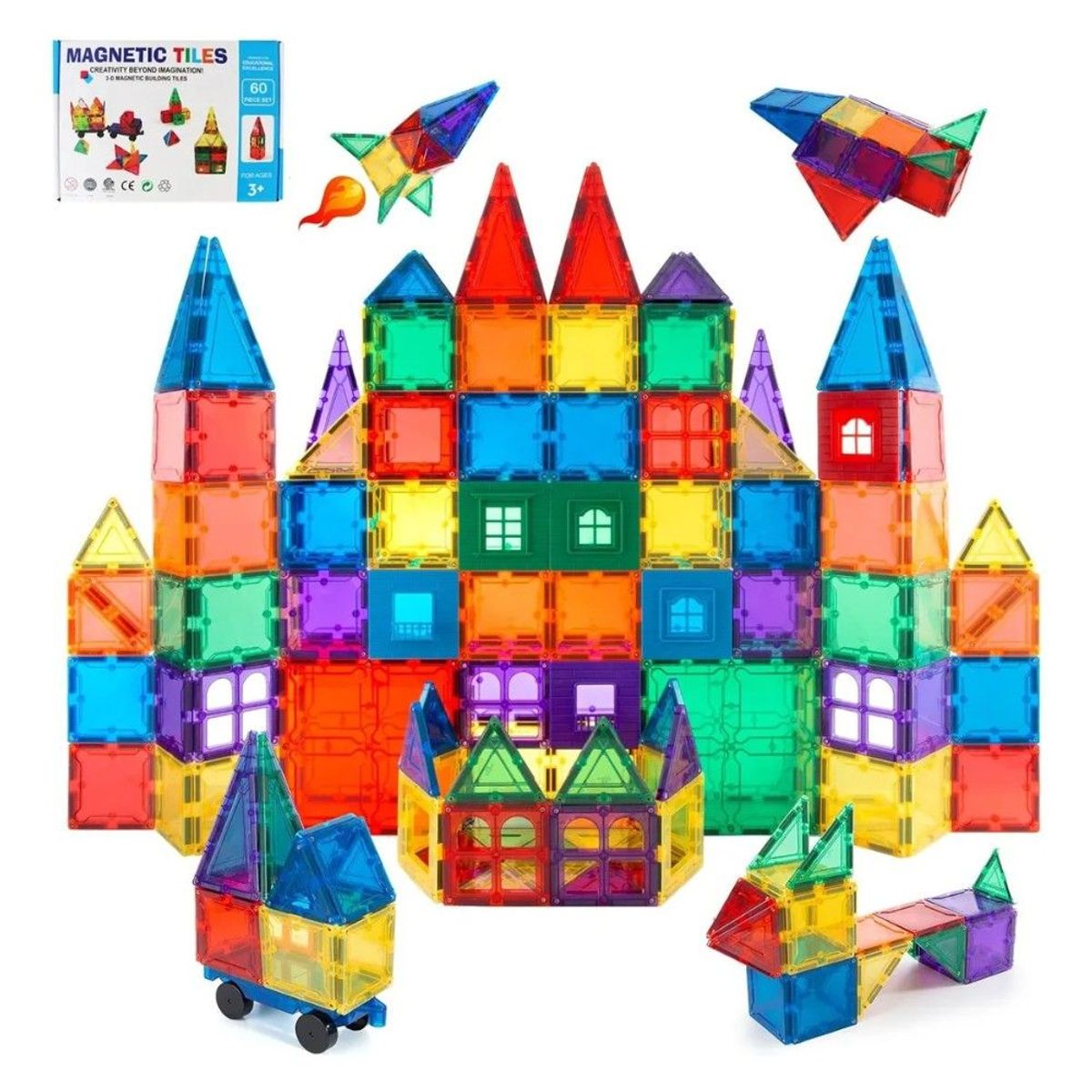 GENERICO - Juego De Bloques De Construcción Magnéticos 3D 60 Piezas