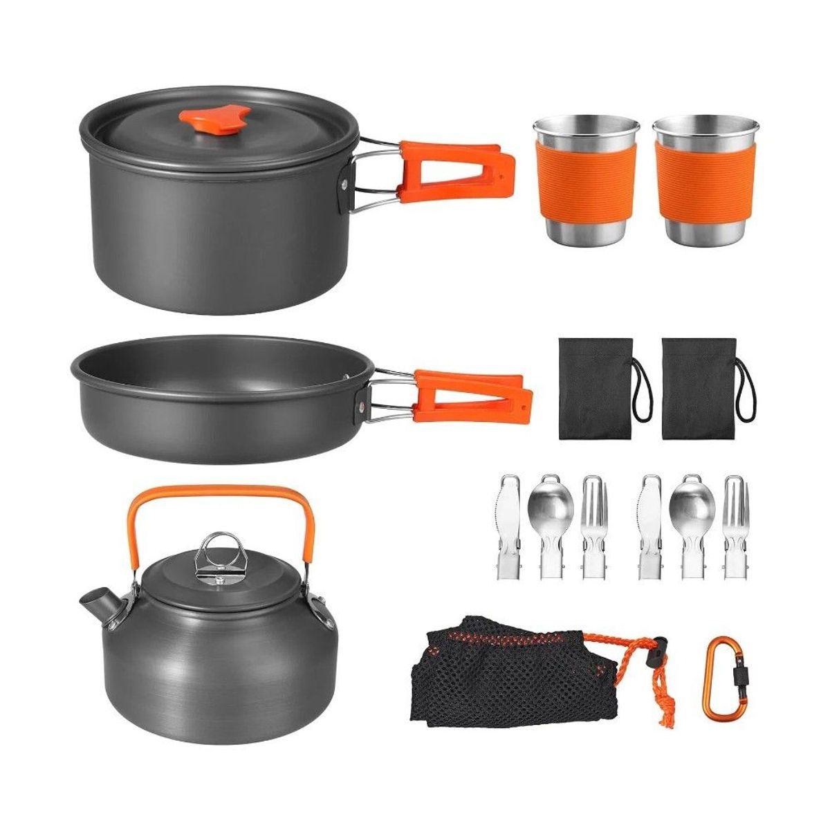 GENERICO - Set Ollas Outdoor Camping Cocina Utensilios 15 Piezas