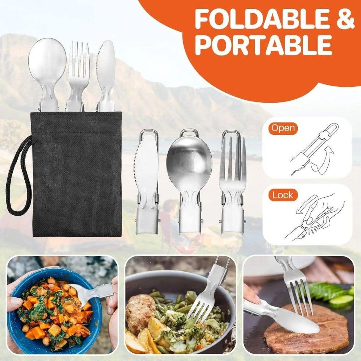 GENERICO - Set Ollas Outdoor Camping Cocina Utensilios 15 Piezas