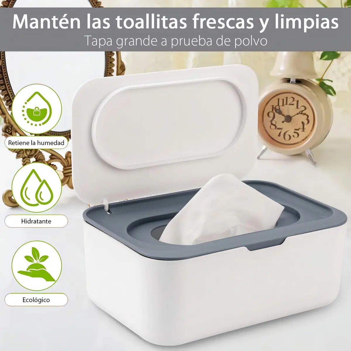 GENERICO - Dispensador De Toallitas Húmedas Para Bebé Caja De Pañuelos Mantiene Toallitas Frescas